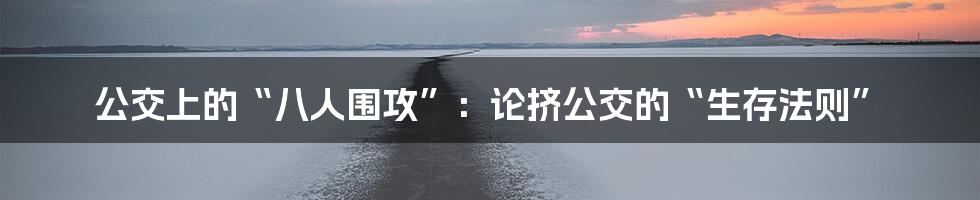 公交上的“八人围攻”:论挤公交的“生存法则”