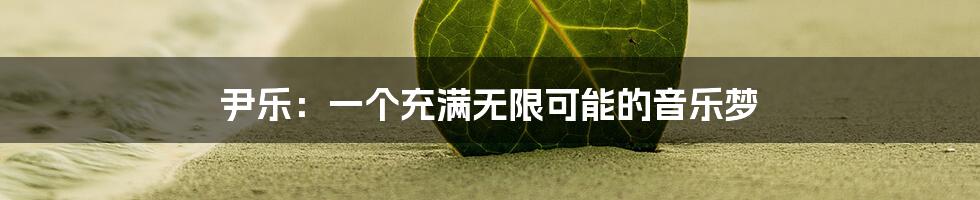 尹乐:一个充满无限可能的音乐梦