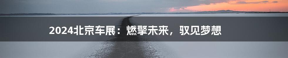 2024北京车展:燃擎未来,驭见梦想