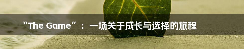 “The Game”:一场关于成长与选择的旅程