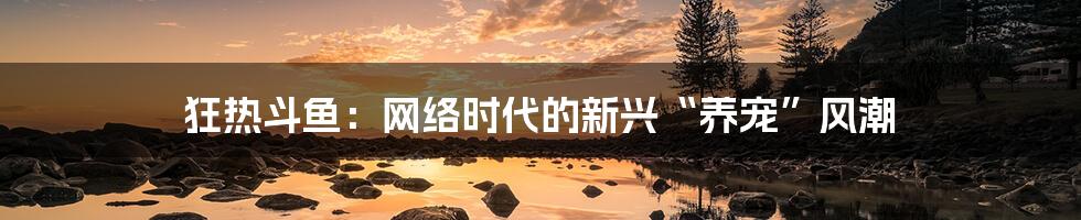 狂热斗鱼:网络时代的新兴“养宠”风潮