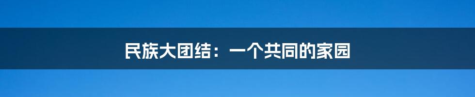 民族大团结:一个共同的家园