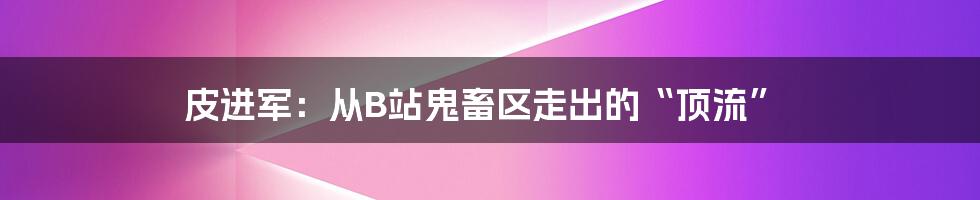 皮进军:从B站鬼畜区走出的“顶流”