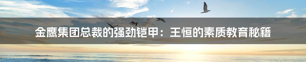 金鹰集团总裁的强劲铠甲:王恒的素质教育秘籍