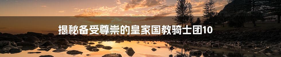 揭秘备受尊崇的皇家国教骑士团10