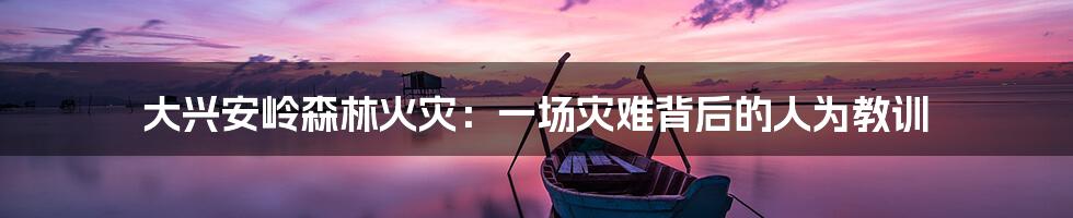 大兴安岭森林火灾:一场灾难背后的人为教训