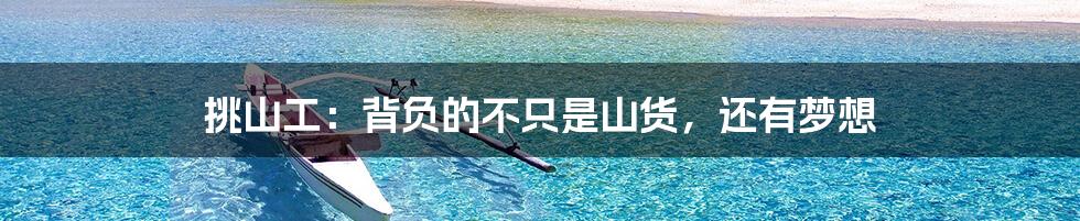 挑山工:背负的不只是山货,还有梦想