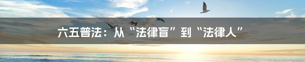 六五普法:从“法律盲”到“法律人”