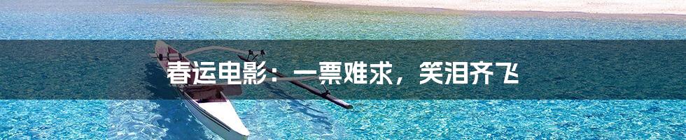 春运电影：一票难求，笑泪齐飞