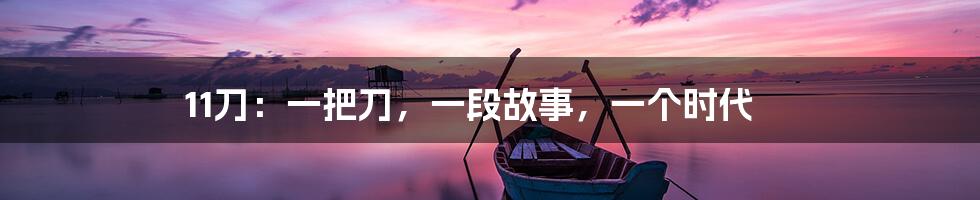 11刀:一把刀,一段故事,一个时代