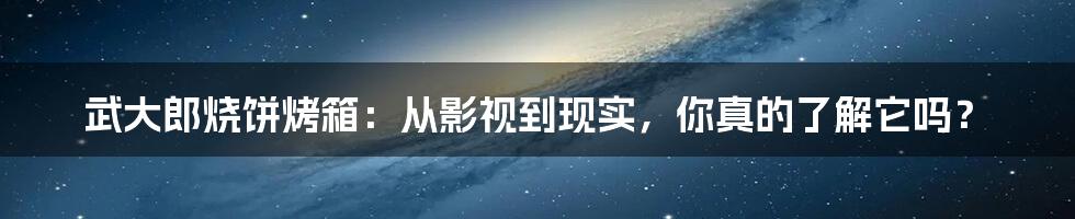 武大郎烧饼烤箱:从影视到现实,你真的了解它吗?