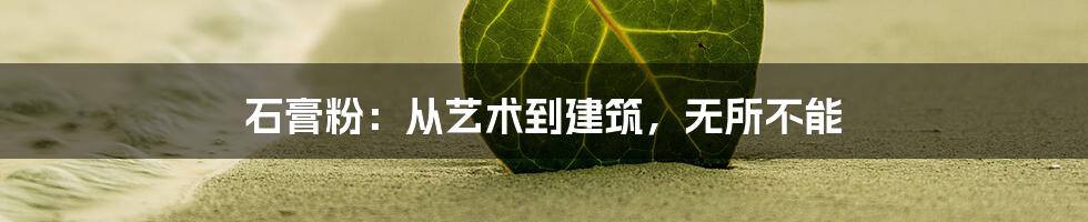 石膏粉：从艺术到建筑，无所不能