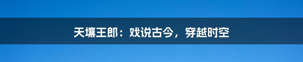 天壤王郎:戏说古今,穿越时空