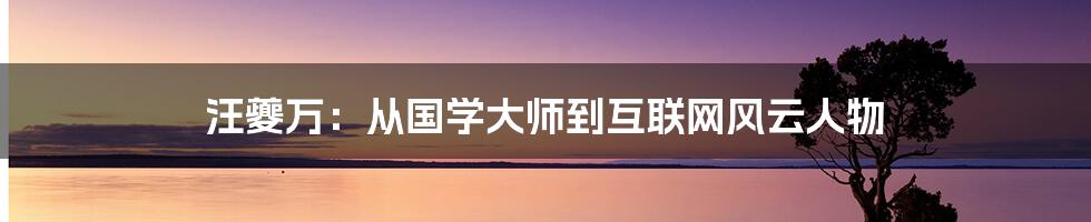 汪夔万：从国学大师到互联网风云人物