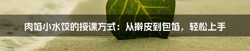肉馅小水饺的授课方式：从擀皮到包馅，轻松上手