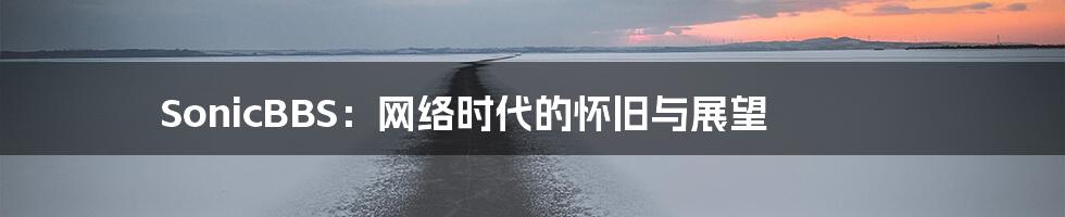 SonicBBS：网络时代的怀旧与展望