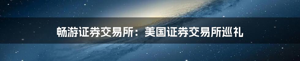 畅游证券交易所:美国证券交易所巡礼