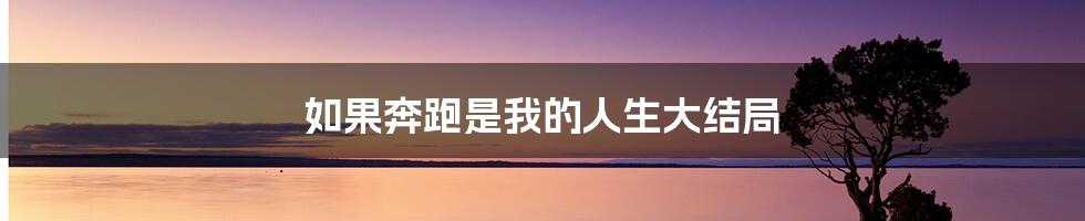 如果奔跑是我的人生大结局