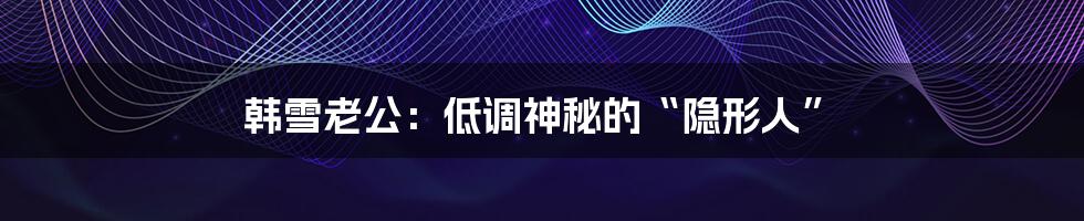 韩雪老公:低调神秘的“隐形人”