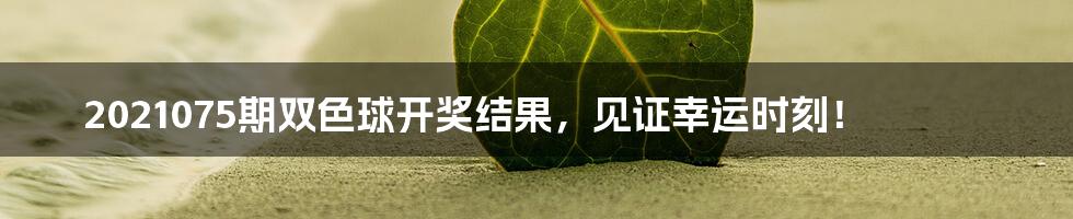 2021075期双色球开奖结果,见证幸运时刻!