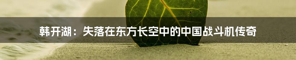 韩开湖:失落在东方长空中的中国战斗机传奇