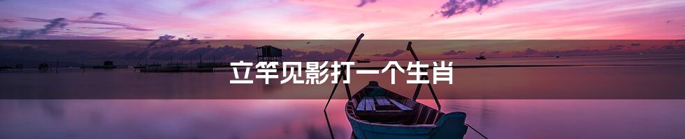 立竿见影打一个生肖