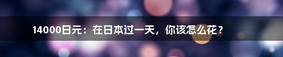 14000日元:在日本过一天,你该怎么花?