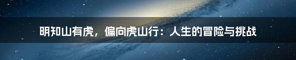 明知山有虎，偏向虎山行：人生的冒险与挑战