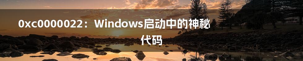 0xc0000022:Windows启动中的神秘代码