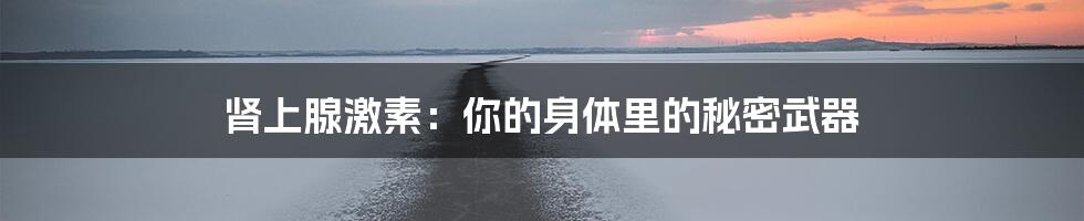 肾上腺激素:你的身体里的秘密武器