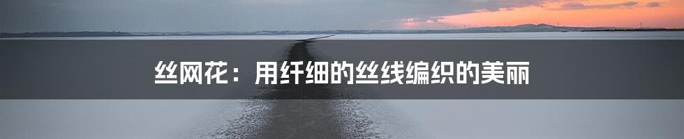 丝网花：用纤细的丝线编织的美丽