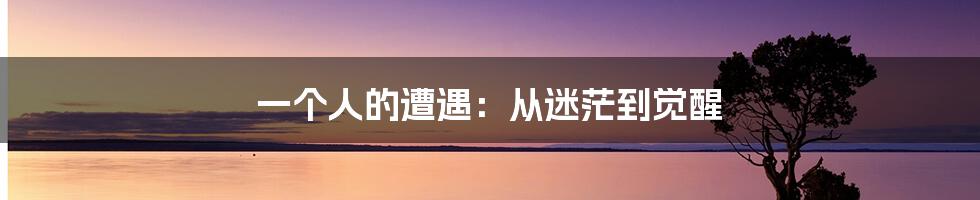 一个人的遭遇：从迷茫到觉醒