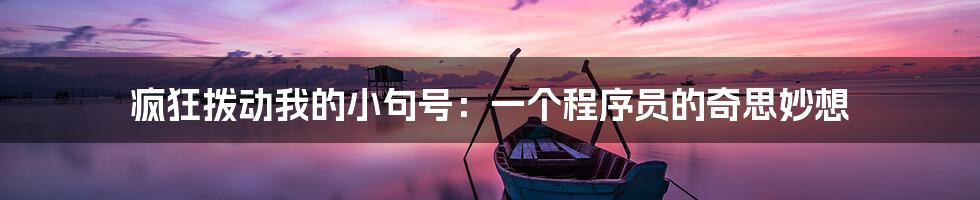 疯狂拨动我的小句号:一个程序员的奇思妙想