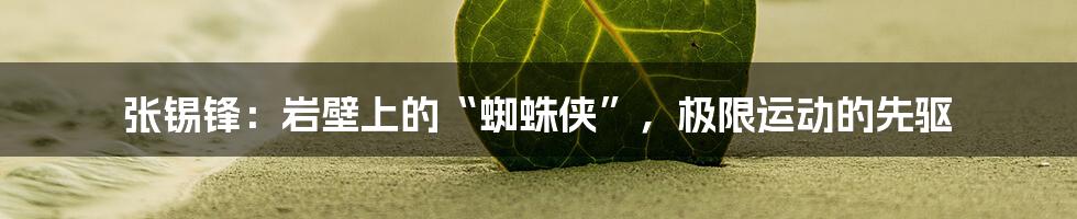 张锡锋:岩壁上的“蜘蛛侠”,极限运动的先驱