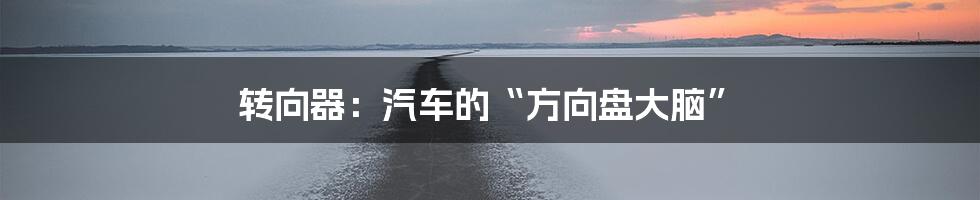 转向器:汽车的“方向盘大脑”