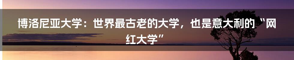 博洛尼亚大学：世界最古老的大学，也是意大利的“网红大学”