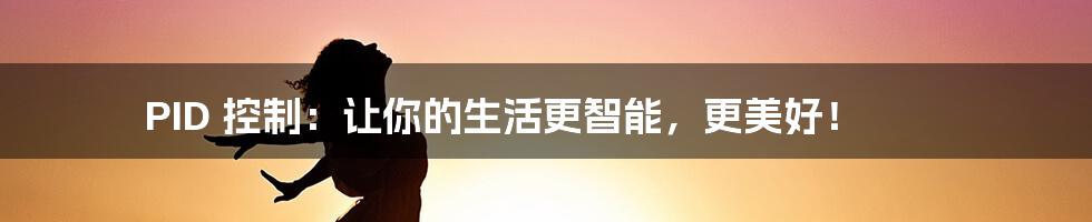 PID 控制:让你的生活更智能,更美好!