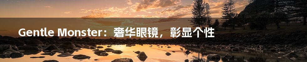 Gentle Monster:奢华眼镜,彰显个性