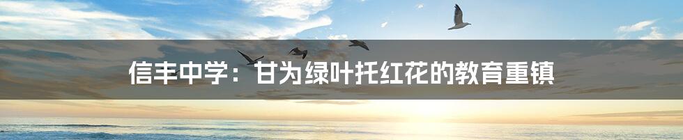 信丰中学：甘为绿叶托红花的教育重镇