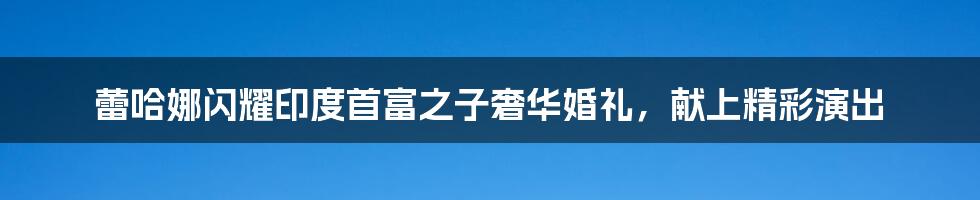 蕾哈娜闪耀印度首富之子奢华婚礼,献上精彩演出