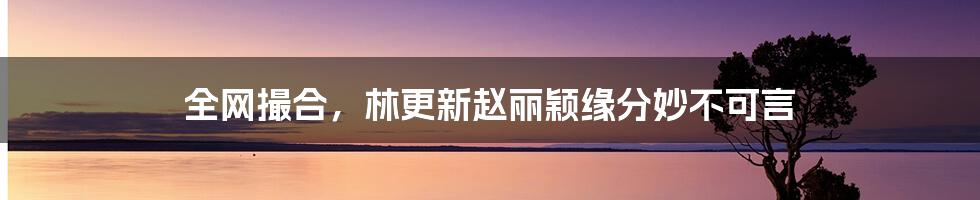 全网撮合,林更新赵丽颖缘分妙不可言