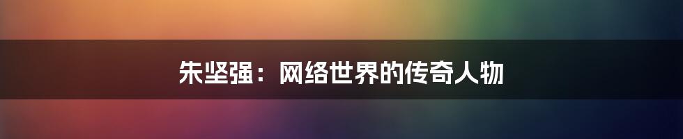 朱坚强：网络世界的传奇人物