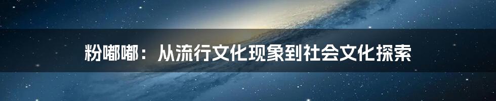 粉嘟嘟:从流行文化现象到社会文化探索