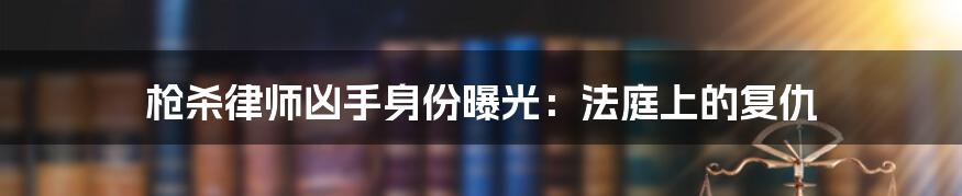 枪杀律师凶手身份曝光:法庭上的复仇