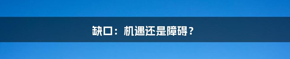 缺口:机遇还是障碍?