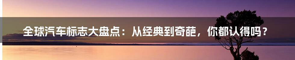 全球汽车标志大盘点：从经典到奇葩，你都认得吗？