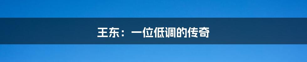 王东：一位低调的传奇