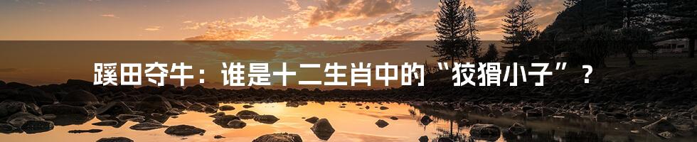 蹊田夺牛：谁是十二生肖中的“狡猾小子”？