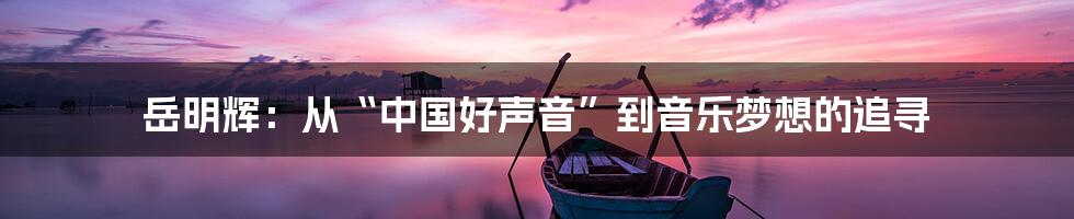 岳明辉:从“中国好声音”到音乐梦想的追寻