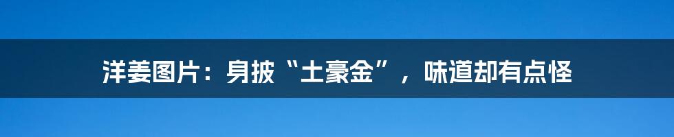 洋姜图片:身披“土豪金”,味道却有点怪